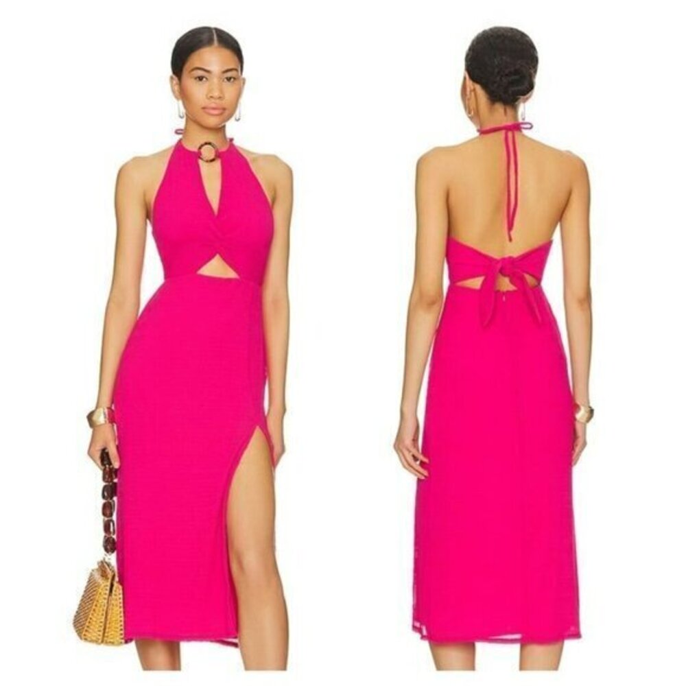 Lovers and Friends Myah Midi Dress - Hot Pink